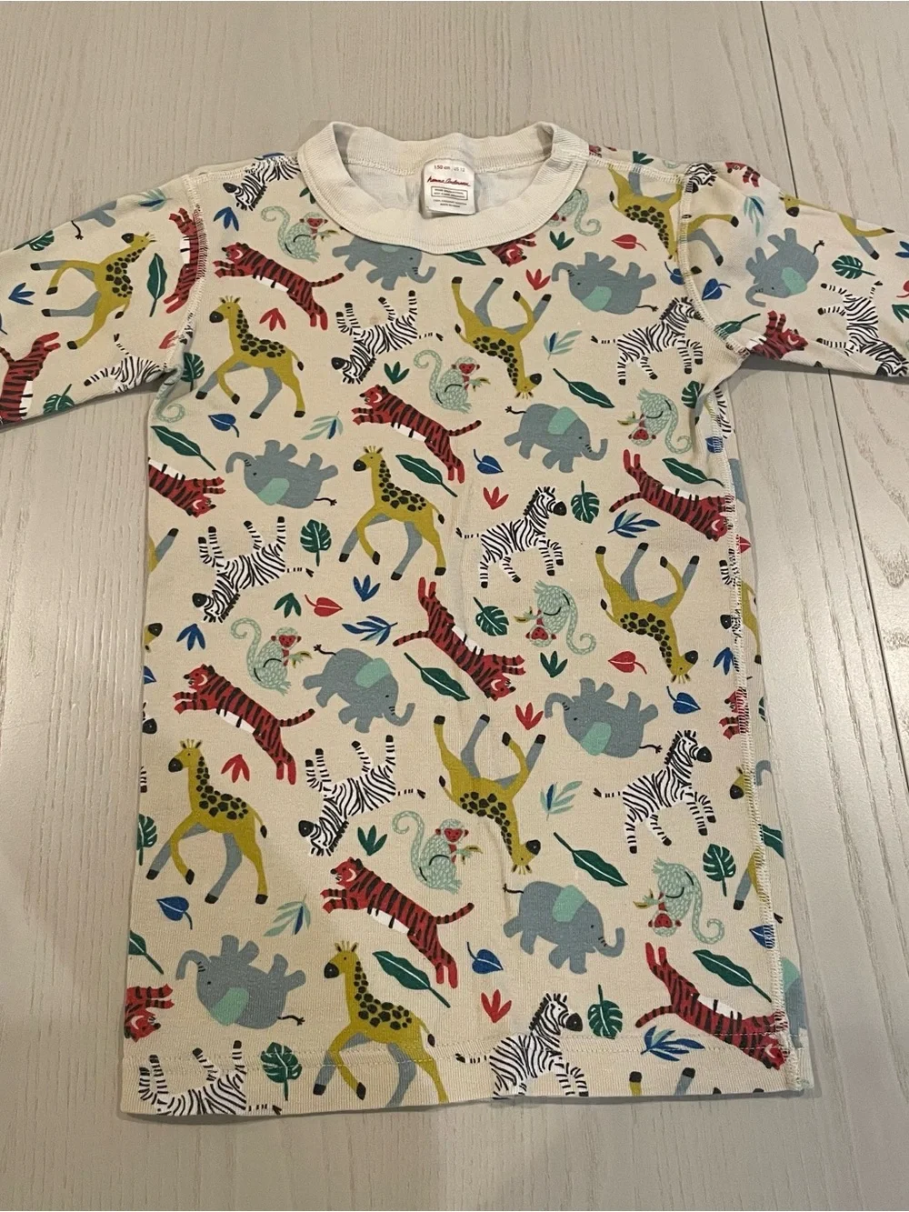 Hanna Andersson HannaJams Short John Pajama Set (Safari Animals) - Size 12 150